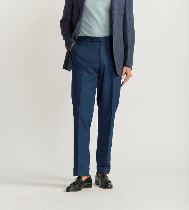 Pantalon bleu marine en coton