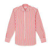 Chemise Blanche Rouge En Coton Rayures