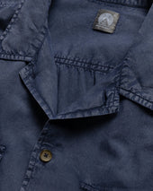 Wes Straight Hem Work Shirt Washed Pigment Dyed Poplin