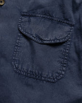 Wes Straight Hem Work Shirt Washed Pigment Dyed Poplin