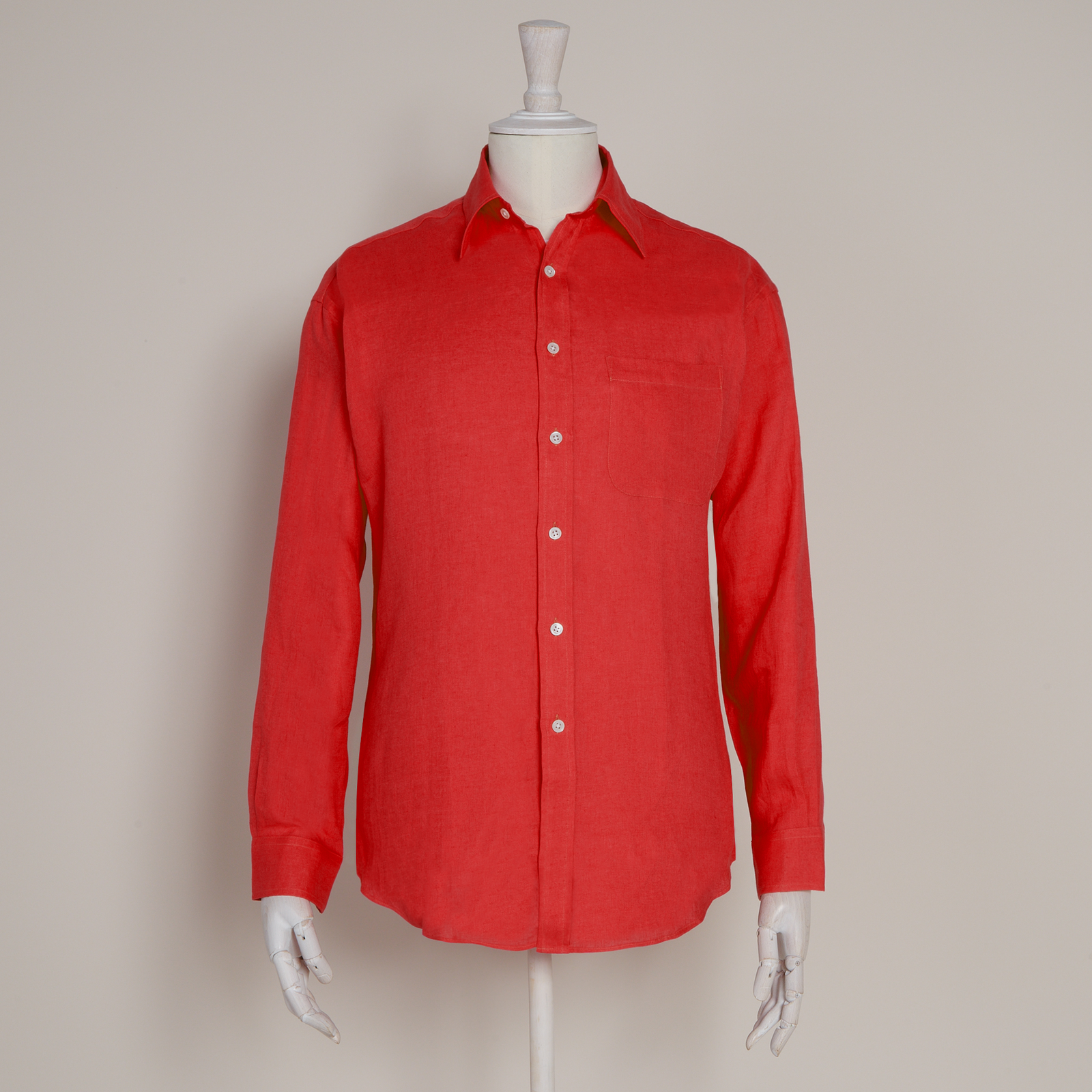 Classic Fit Linen Shirt in Red