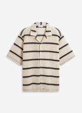 Crochet Groundsman Cuban Shirt With Black