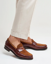 Museum Leather Tobacco Suede Loafer
