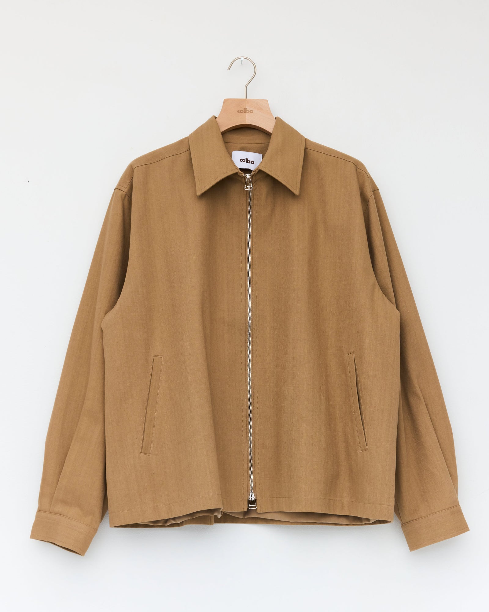 Box Zip Jacket Dark Beige