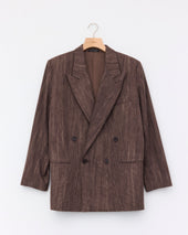 Double Breasted Blazer, Washed Brown Houndstooth