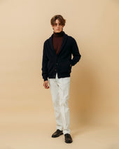 Cashmere Painter S Shawl Collar Cardigan In