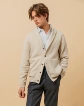 Cashmere Painter S Shawl Collar Cardigan In