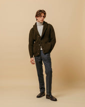 Superfine Lambswool Shawl Collar Cardigan In