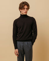 Cashmere Belmondo Rollneck In Dark Brown