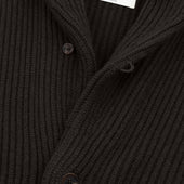 Cashmere Shawl Collar Cardigan In Dark