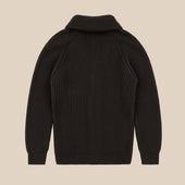 Cashmere Shawl Collar Cardigan In Dark