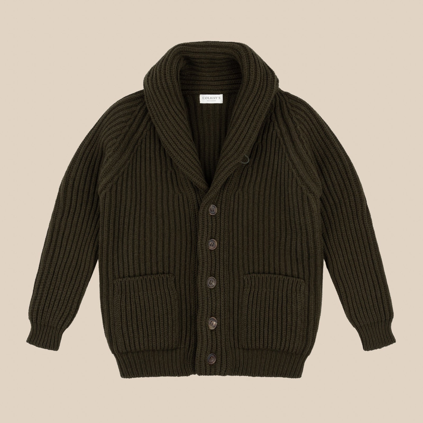 Superfine Lambswool Shawl Collar Cardigan In