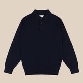 Cashmere polo shirt in navy