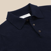 Cashmere polo shirt in navy