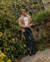 Superfine Lambswool Shawl Collar Cardigan In