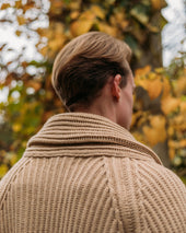 Superfine Lambswool Shawl Collar Cardigan In