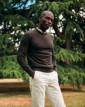 Cashmere cotton collegiate raglan sweatshirt in dark olive