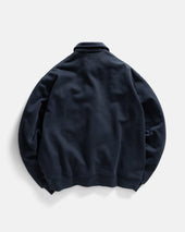 COLLAN ZIP COLLARED SWEATSHIRT - NAVY 19oz. ALL COTTON LOOPBACK TERRY FLEECE