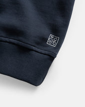 COLLAN ZIP COLLARED SWEATSHIRT - NAVY 19oz. ALL COTTON LOOPBACK TERRY FLEECE
