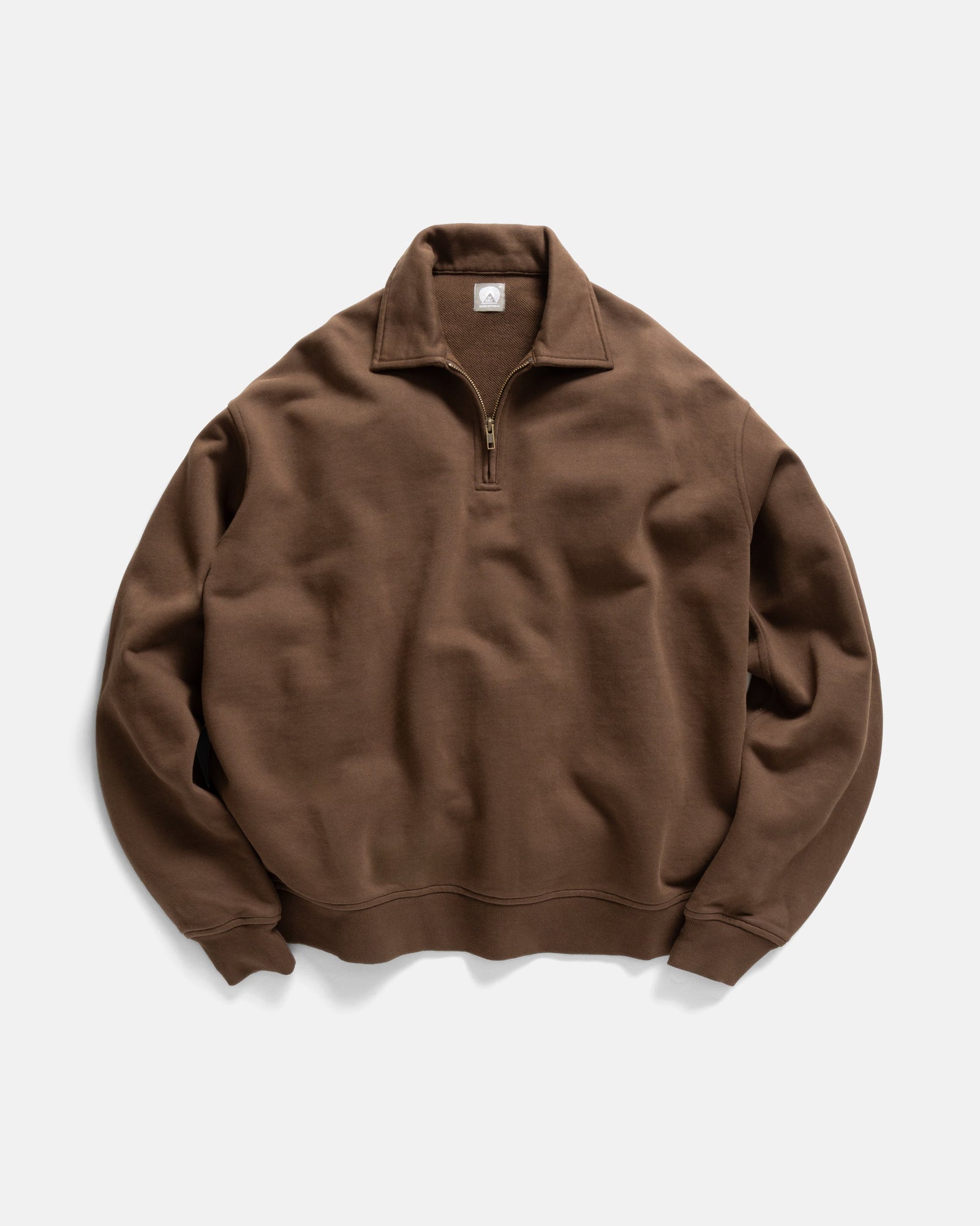 Collan Zip Collar Sweatshirt Fondente 19oz All Cotton Loopback Terry Fleece
