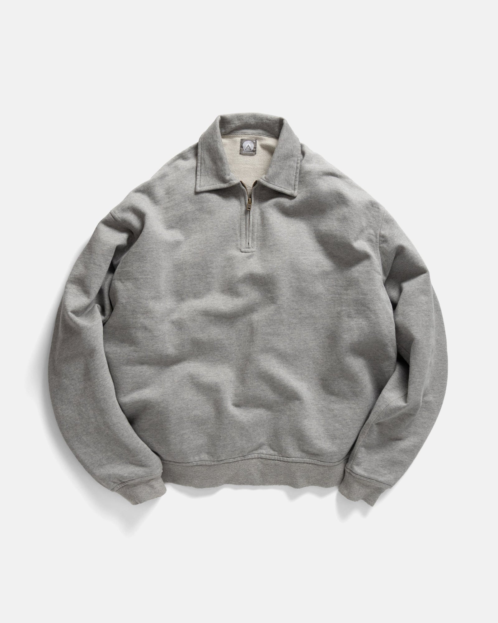 Collan Zip Collar Sweatshirt Practice Heather 19oz All Cotton Loopback Terry Fleece