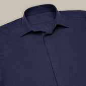 Silk Collared Shirt With Fly Front In