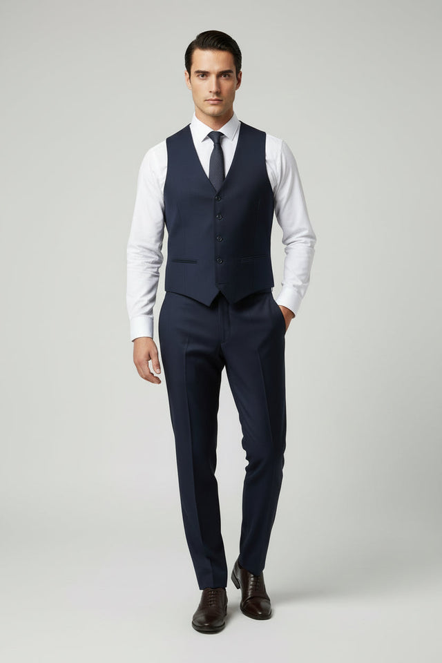 Gilet de costume Condor Navy en laine