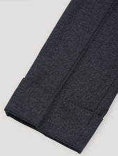 Grey High Waist Flannel Plain Trousers
