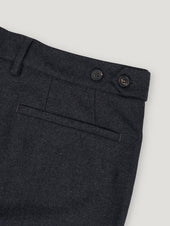 Grey High Waist Flannel Plain Trousers