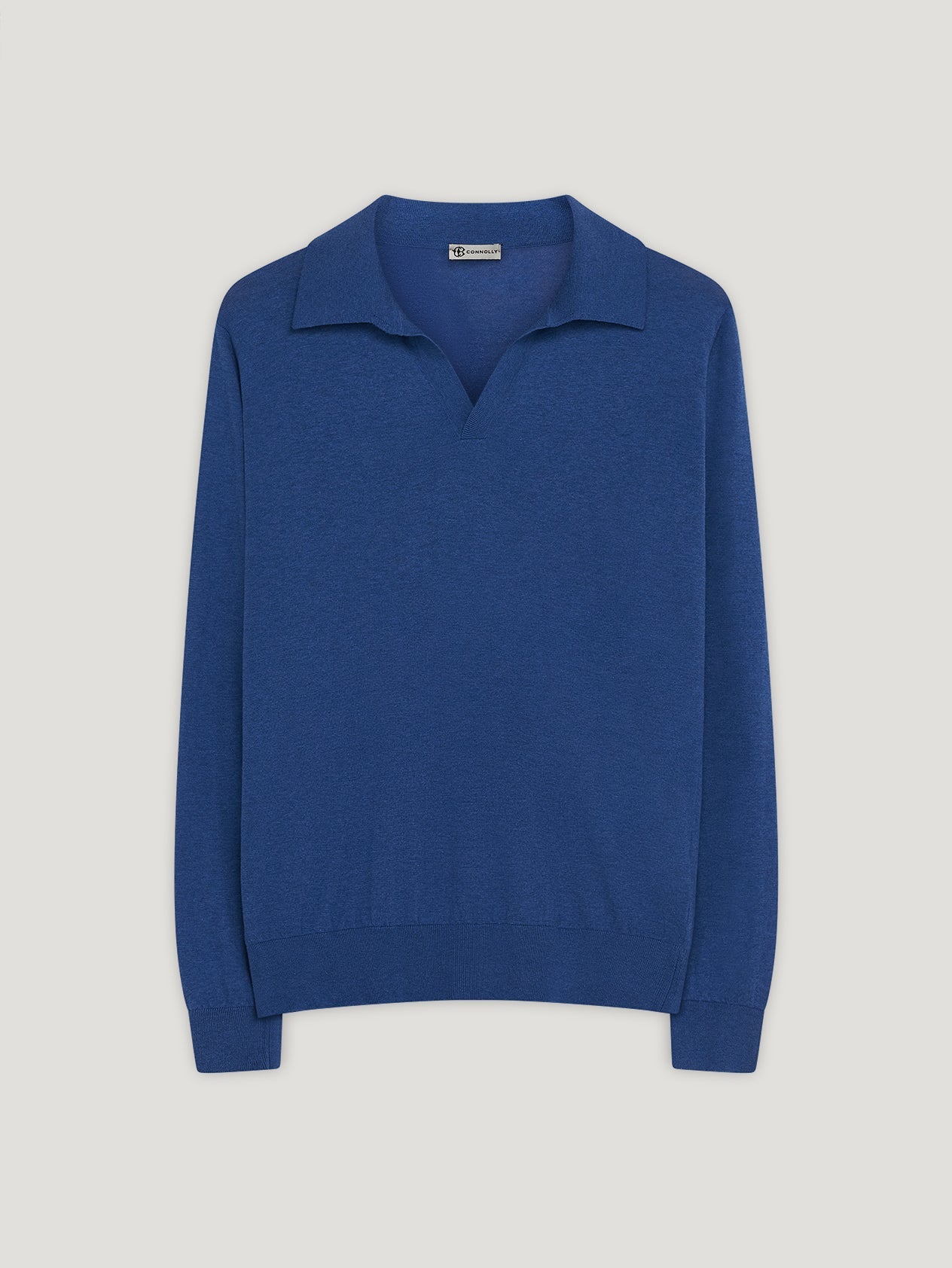 Open Collar Long Sleeve Polo