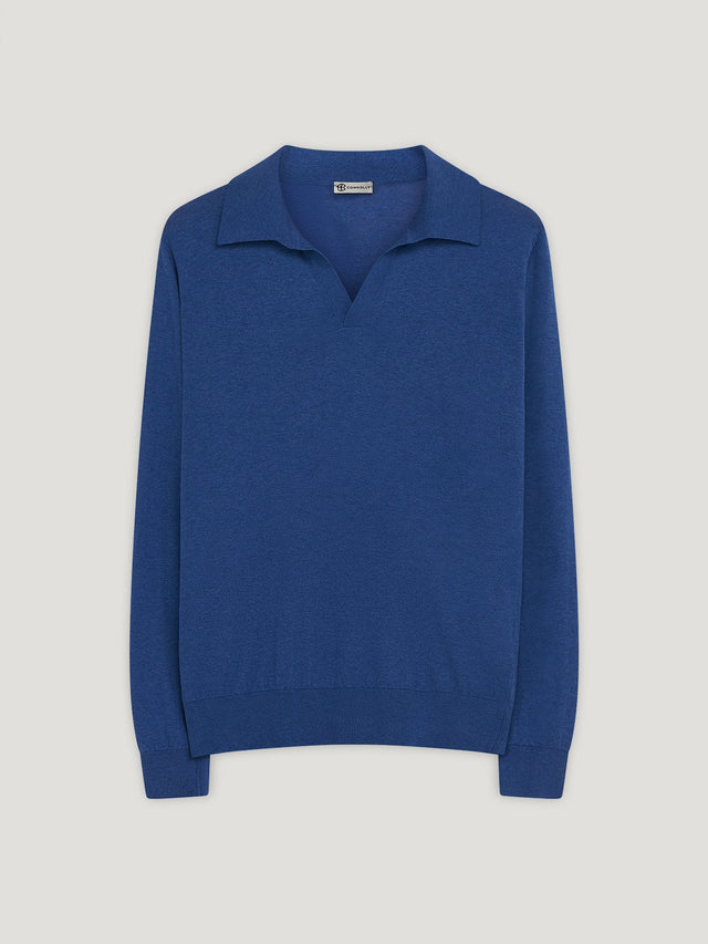 Open Collar Long Sleeve Polo