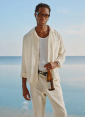 Long Sleeve Cuban Linen Shirt | Cream