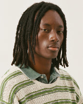 Stripe Linen Silk Crewneck