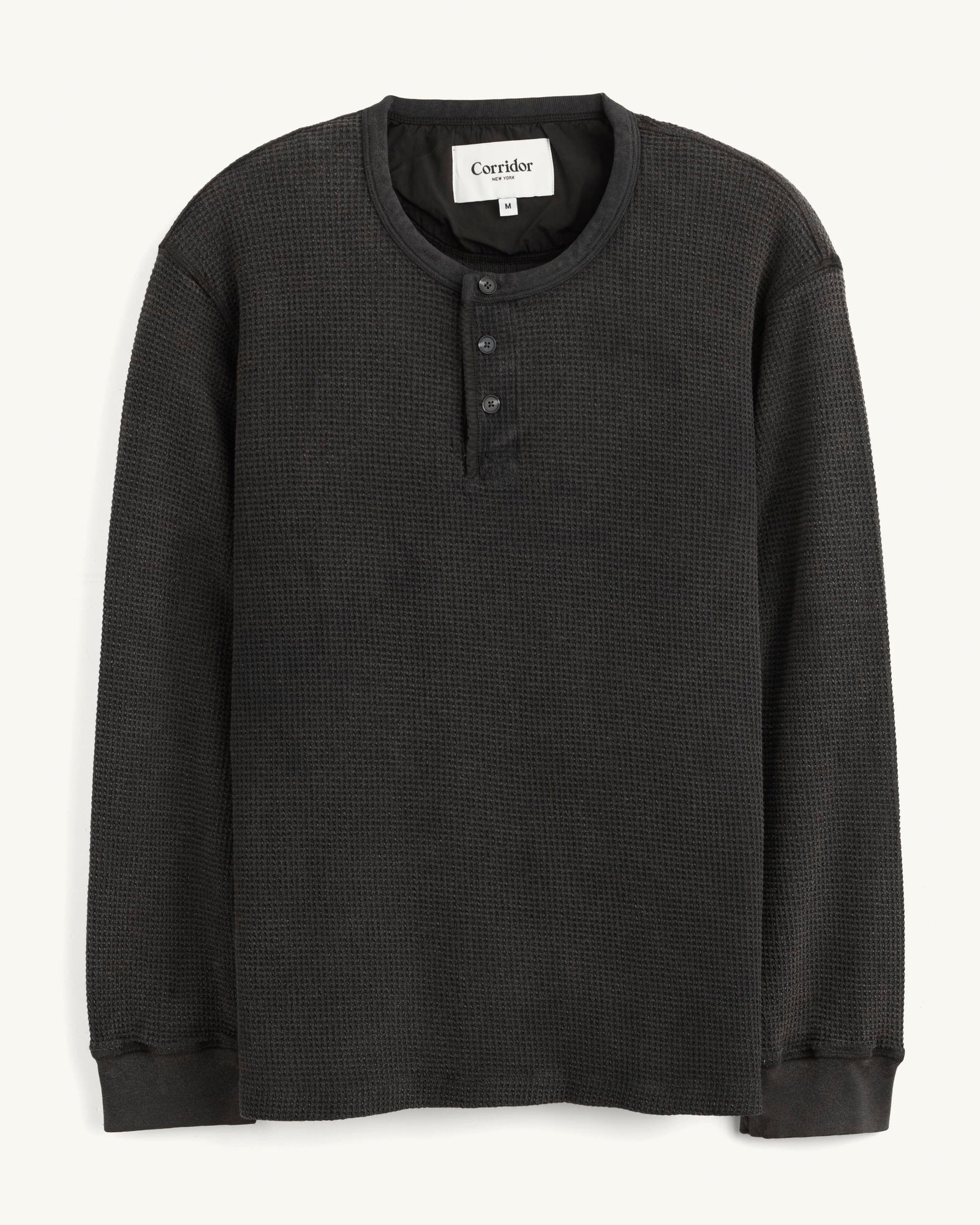 Waffle Henley - Black