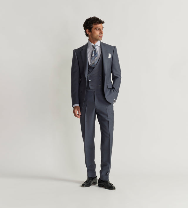 Costume trois pièces gris-bleu