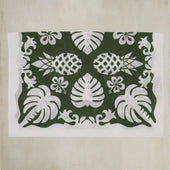 Cotton And Silk Pineapple Print Scarf In Green