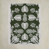 Cotton And Silk Pineapple Print Scarf In Green