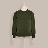 Cotton Crew Neck Sweater in Khaki