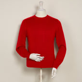 Cotton Crew Neck Sweater in Red