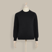 Cotton Crew Neck Sweater in Black