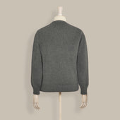 Cotton Crew Neck Sweater In Grey