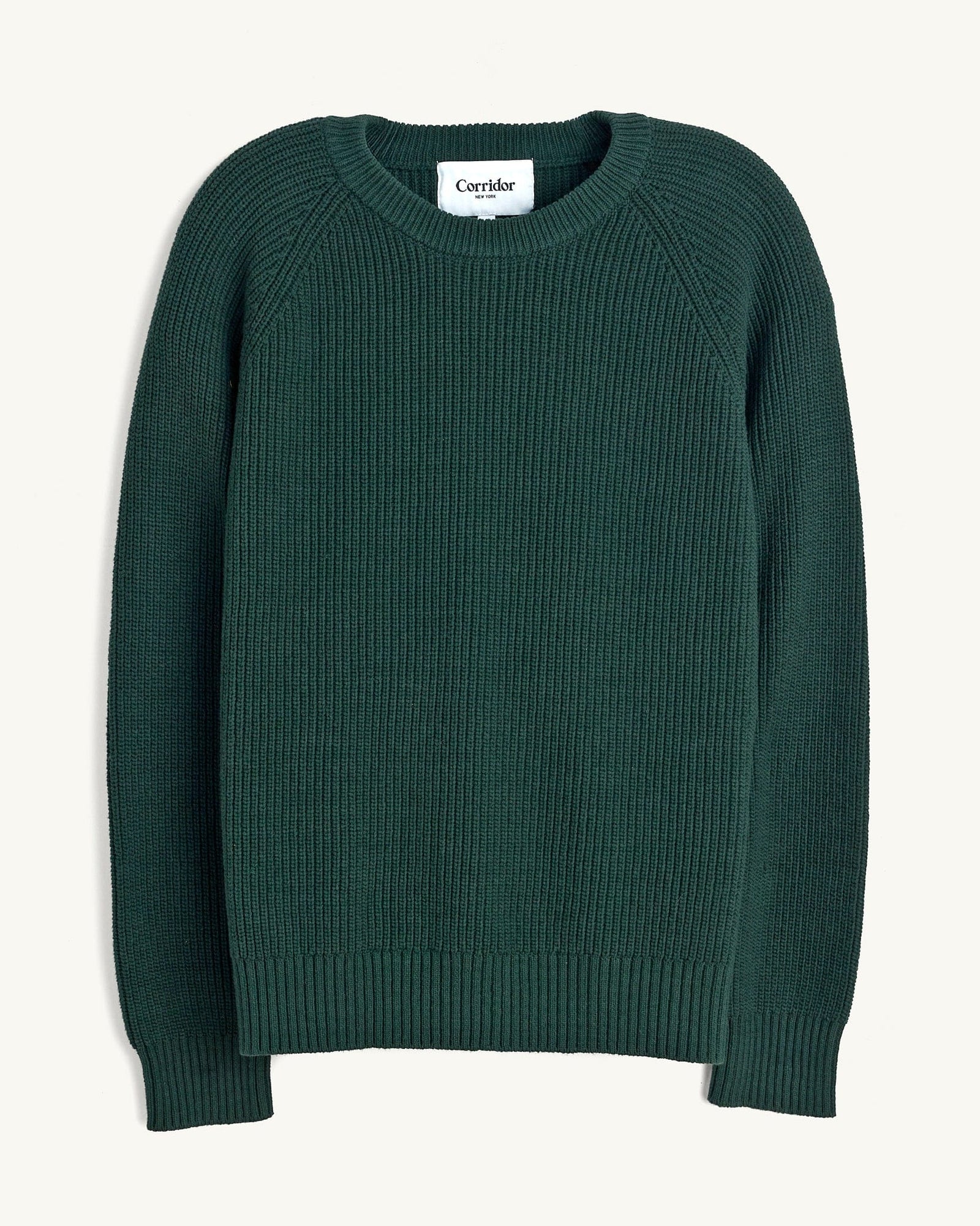 Ribbed Cotton Crewneck - Green