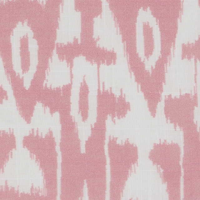 Cotton Ikat Pocket Square in Pink and White