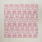 Cotton Ikat Pocket Square In Pink And White