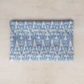 Cotton Ikat Scarf in Sky and White