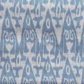 Cotton Ikat Scarf in Sky and White