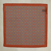 Cotton Mosaic Pocket Square In Rust