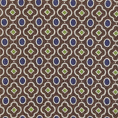 Cotton Mosaic Pocket Square in Dark Blue and Lime