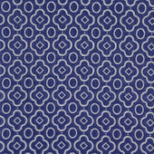 Cotton Mosaic Pocket Square in Dark Blue and White