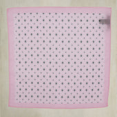 Cotton Mosaic Pocket Square In Light And Grey